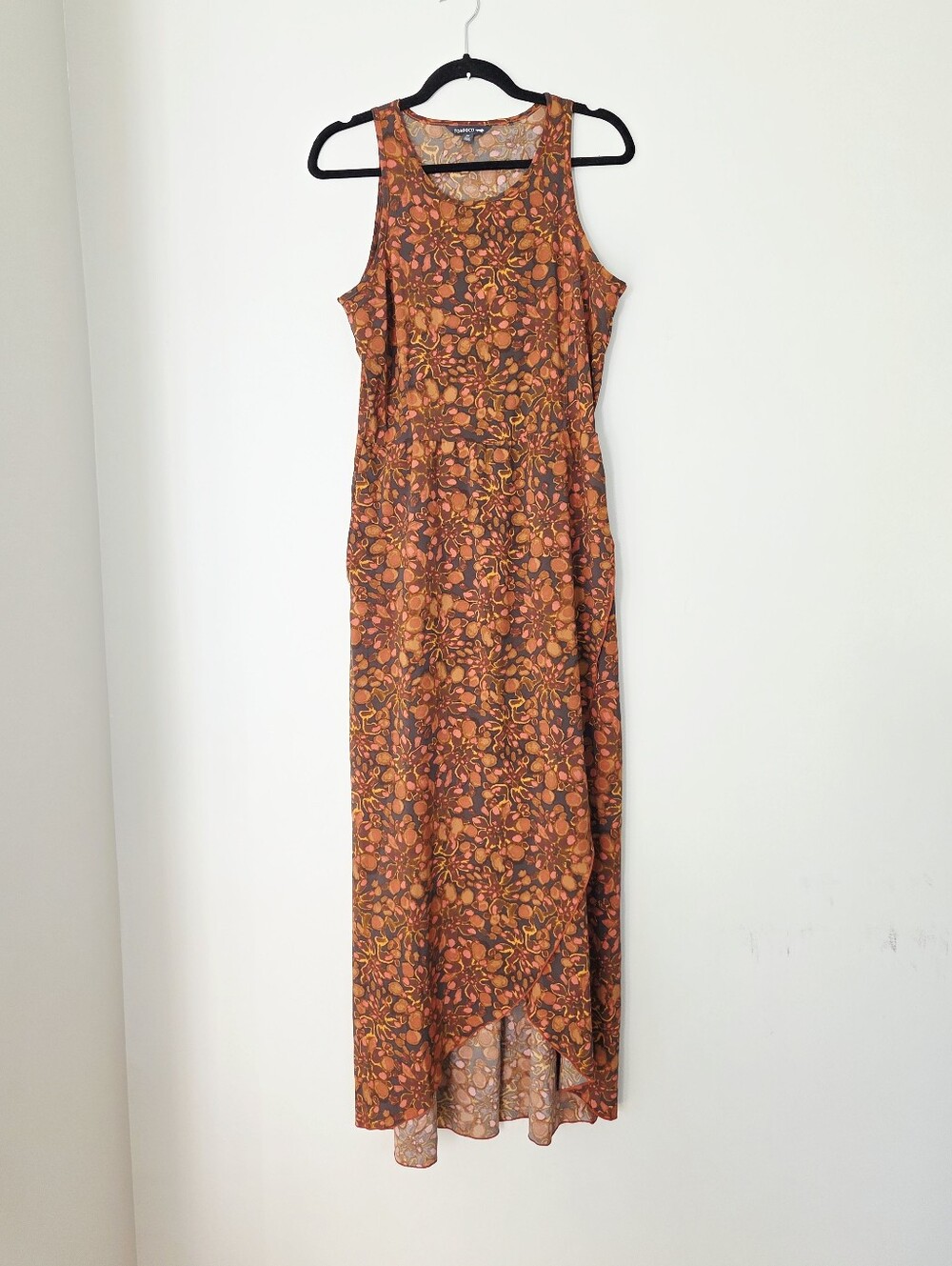 Toad & Co Crusher Maxi Dress Rust Green Floral Print Size Medium - Picture 2 of 9